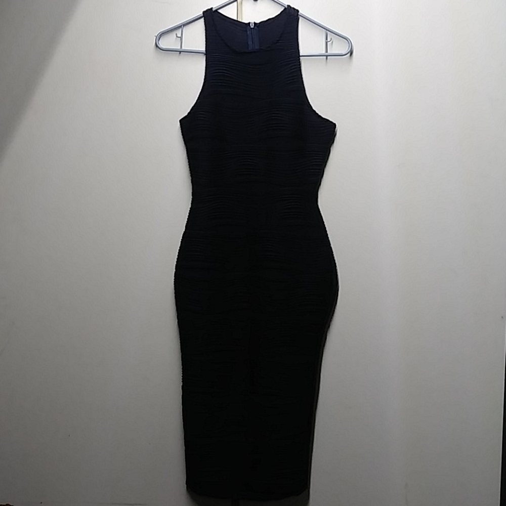 Blue Sleveless body hugging dress. pre owned